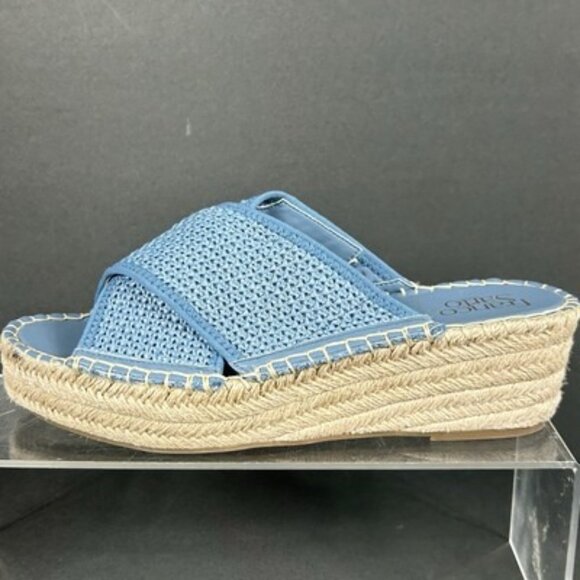Franco Sarto Women's Size 10 Pamala Sandal‎ Wedge Platform Blue Tan Espadrille - Picture 3 of 12